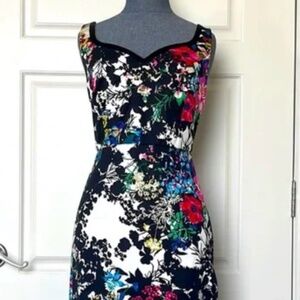 Anthropologie Leifnotes Chroma Shadow Sheath Dress size 6 floral print